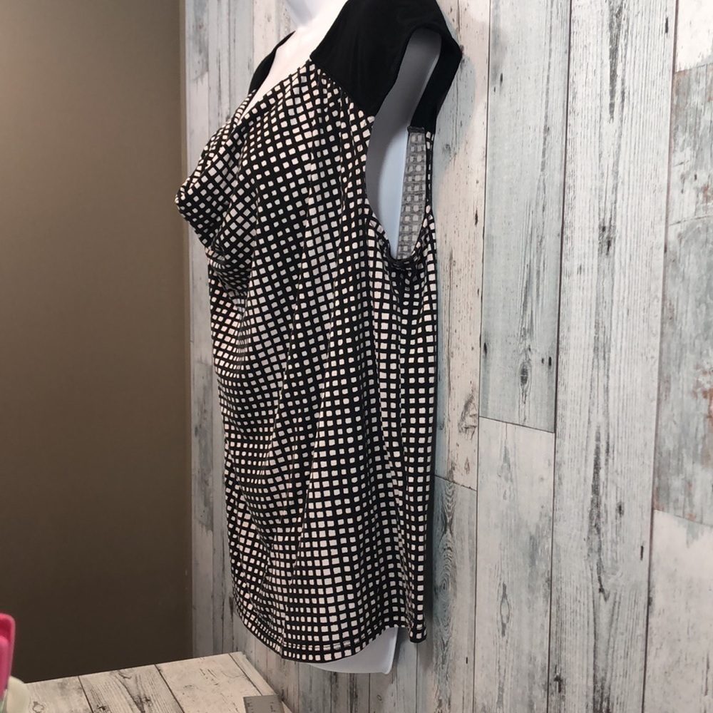 Lane Bryant Slouch Neckline Checkered Blouse 18/20 - Picture 2 of 7